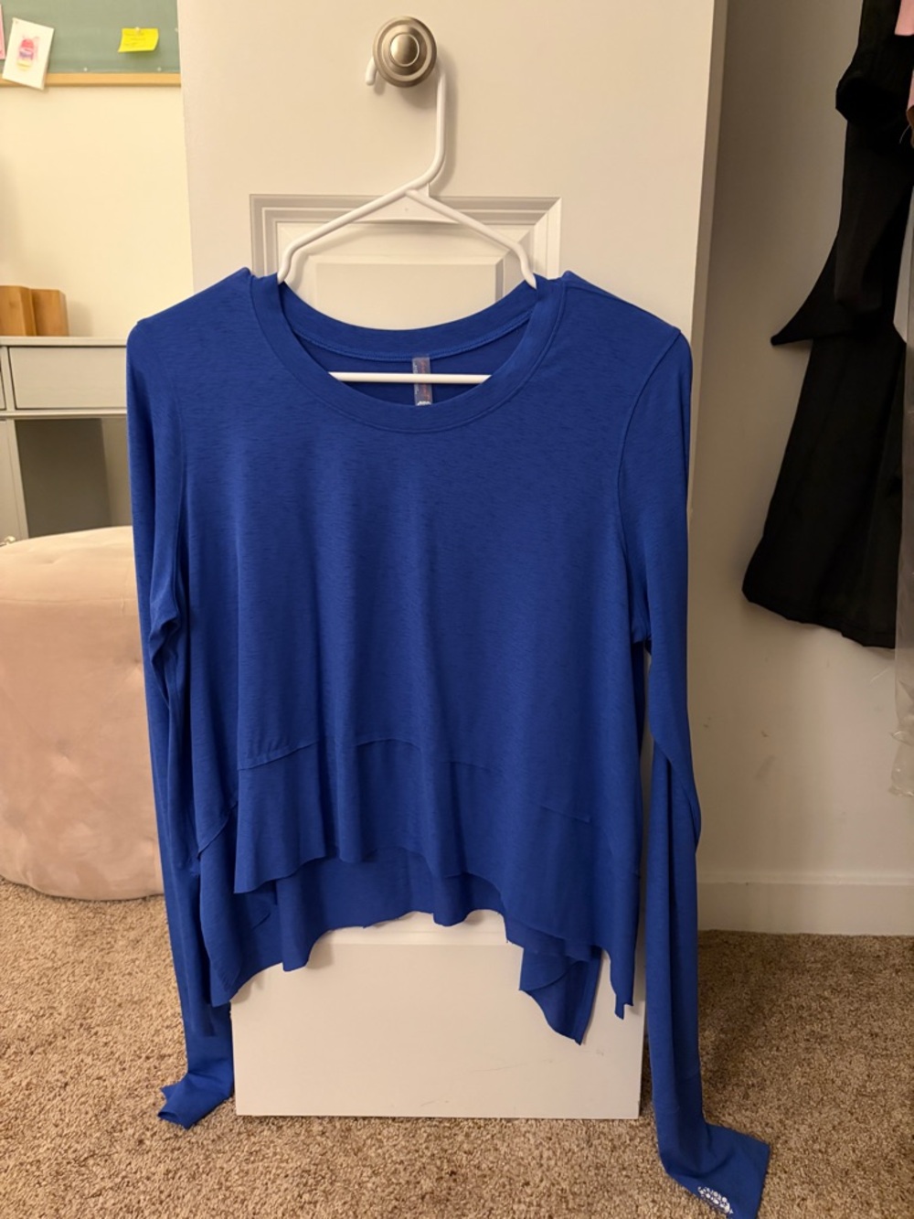 FP Movement by Free People Royal Blue Layered Hem Long Sleeve Top